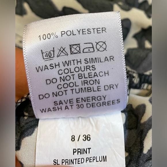 Awear animal printed peplum sleeveless cami top blouse women's size 8 - Picture 5 of 8